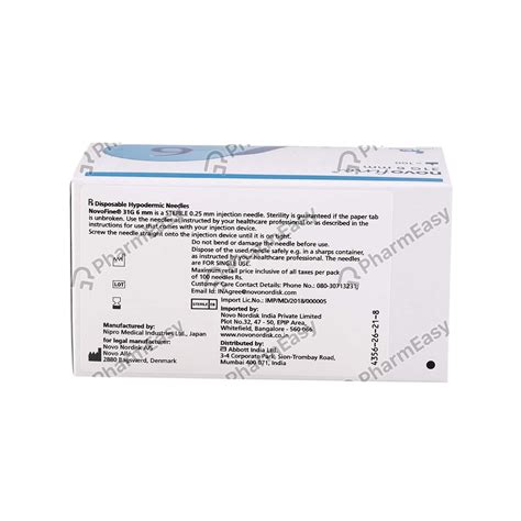 Buy NOVOFINE 31G BOX OF 100 NEEDLES Online & Get Upto 60% OFF at PharmEasy