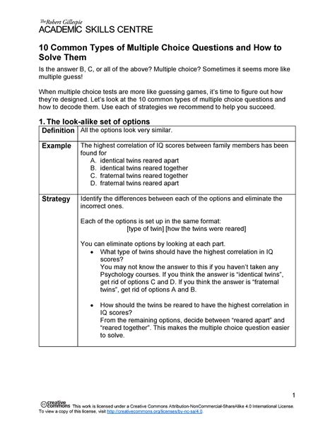 Multiple Choice Types Q v10 - 10 Common Types of Multiple Choice ...