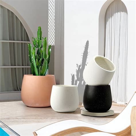 FibraLuxe Floor Planters | Fiberclay Floral Vessel Home Décor - Galore Home