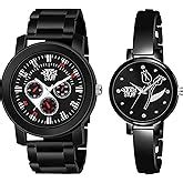 SWADESI STUFF Stainless Steel Black Dial Round Shap Elegant Analog ...