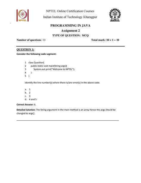 Week-02 -Assignment updated - Indian Institute of Technology Kharagpur ...