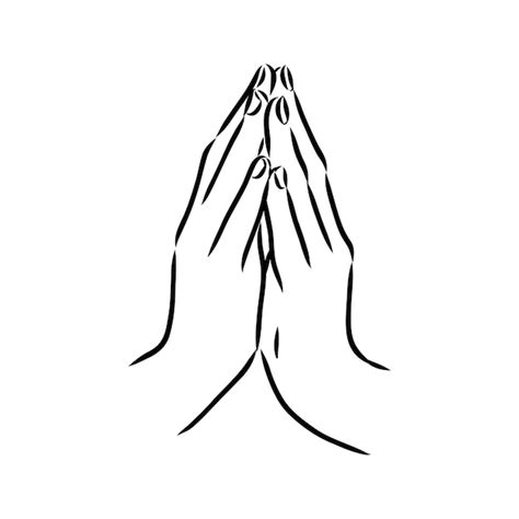 Hands folded in a prayer to god hands in prayer vector | Premium Vector