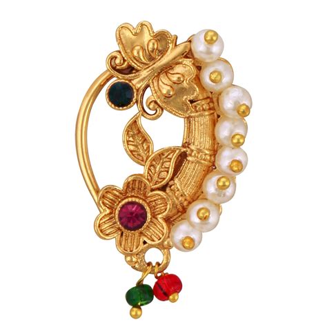 Buy Vighnaharta Gold Plated Multi Pearls (Moti) with CZ stone Alloy ...