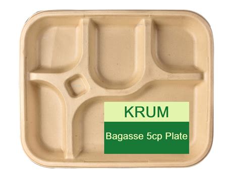 KRUM Brown Sugarcane Bagasse Square Plate | Biodegradable, Compostable ...