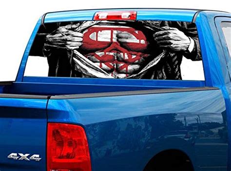 Buy P502 Superman Tint Rear Window Decal Wrap Graphic Perforated See ...