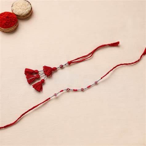 Anant Raksha Thread work Rakhi & Lumba Set – iTokri आई.टोकरी