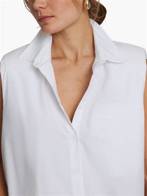 Hay Life Sleeveless Padded Shoulders Shirt, White