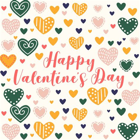 Download Cute Valentines Happy Valentine's Day Greeting Colorful Hearts ...