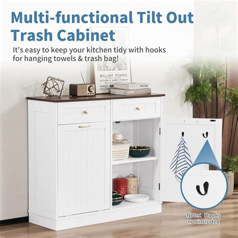 Pipleo kitchen island with trash can storage, 39.4 Kitchen India | Ubuy