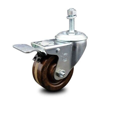 Service Caster 3 Inch High Temp Phenolic Swivel 3/8 Inch Stem Caster ...