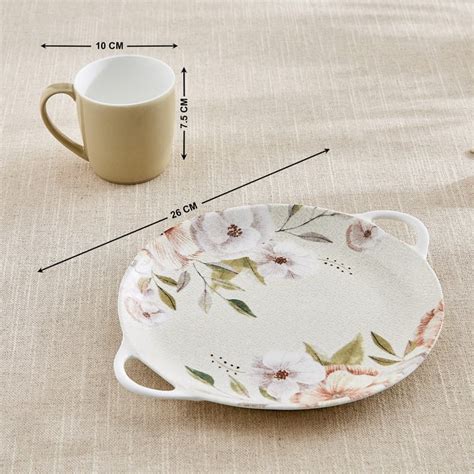 Buy Elva Set of 4 Porcelain Coffee Mugs with Platter - 240ml from Home ...