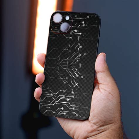 Black Digital Circuit Mobile Skin – Futuristic Aesthetic