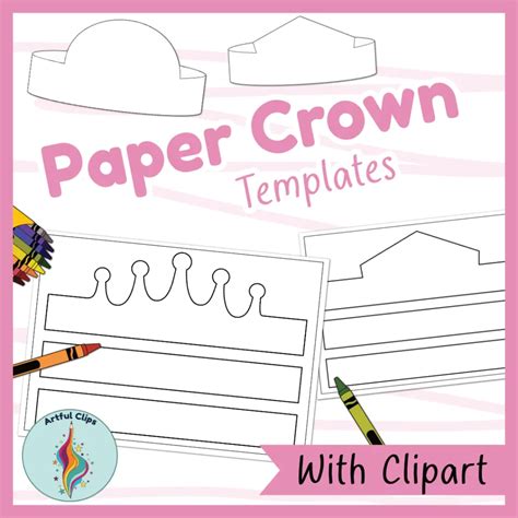 Paper Crown Template Set for Kindergarten Crafts - Free