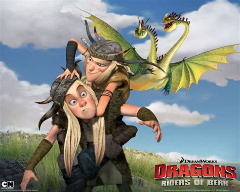 Ruffnut and Tuffnut with Barf and Belch from Riders of Berk Desktop ...