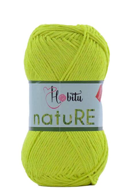 HOBİTU NATURE 201 Neon Sarı PAMUKLU (COTTON) ÖRGÜ İPLİKLER HOBİTU YARNS ...