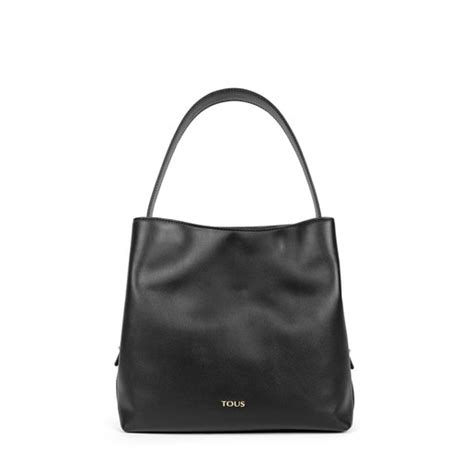 Black Leather Sibil One shoulder bag | TOUS