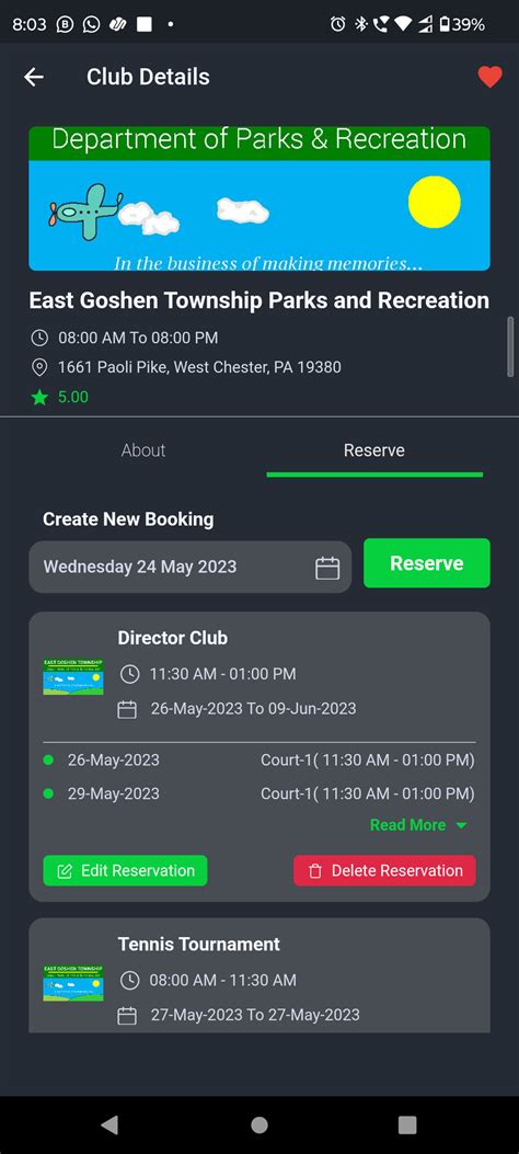 ReserveR - Court Reservation App