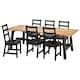 SKOGSTA / NORDVIKEN table and 6 chairs, acacia/black, 235x100 cm (921 ...