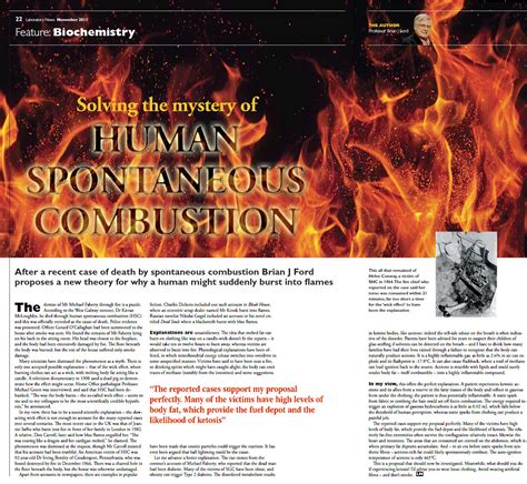 Brian J Ford on the spontaneous human combustion theory