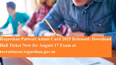 Rajasthan Patwari Admit Card 2025 Released: Download Hall Ticket Now ...