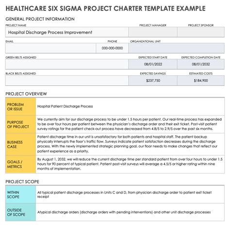 Image result for Project Charter Template Example