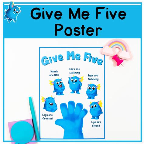Give Me Five Poster (give Me 5) for Classroom Behaviour Management - Etsy