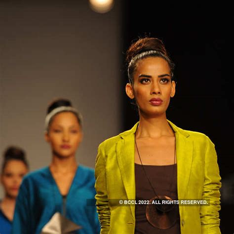 A model showcases a design by Payal Khandwala on Day 6 of the Lakme ...