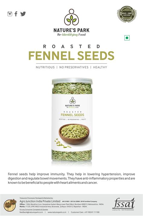Natures Park Seeds - Roasted Fennel Seeds (Saunf) - Mouth Freshener and ...