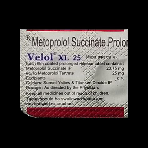 VELOL XL 25MG TABLET 10'S : View Price, Combination and Alternatives ...