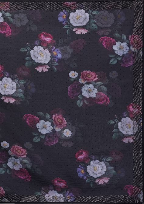 Buy Black Floral Organza Saree - Koskii