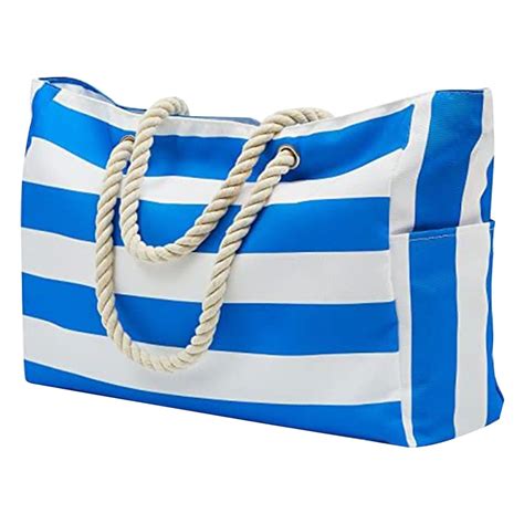 ZTTD Large Beach Bag for Women Canvas Beach Bag With Pocket Zipper Tote ...