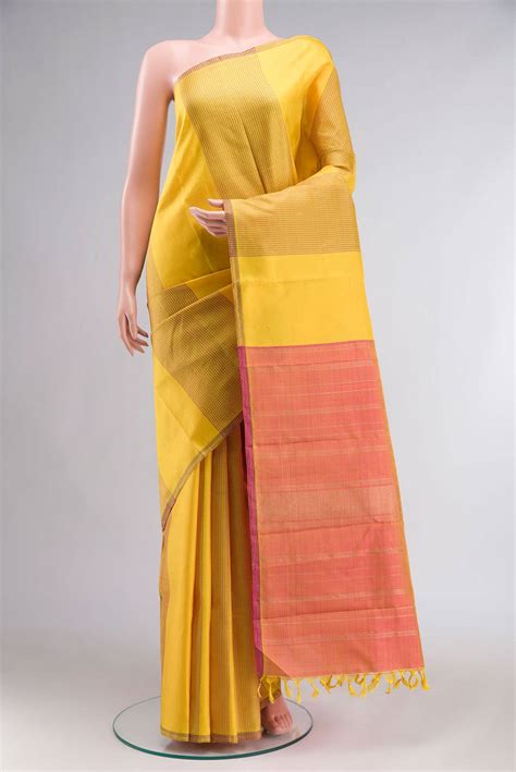 Pure Silk Pure Zari Yellow Kanchipuram Saree – Nalli Silk Sarees Pvt Ltd