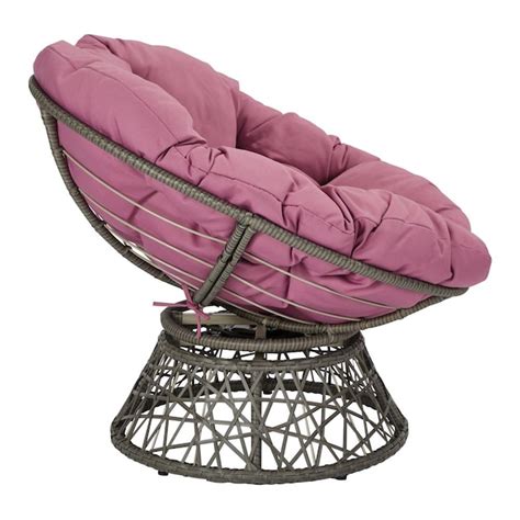 OSP Home Furnishings Papasan Eclectic Purple Swivel Papasan Chair at ...