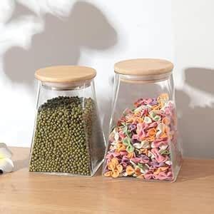 Kuber Industries Borosilicate Glass Jar with Bamboo Lid | Multi-utility ...