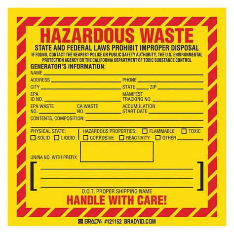 Printable Hazardous Waste Labels - Printable Learning Sheets