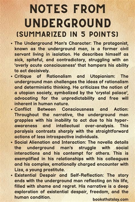 Notes From Underground Summary, Characters and Themes