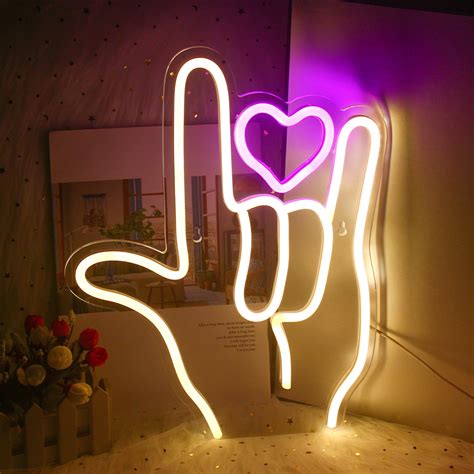 Buy Wanxing Finger Heart Neon Signs - Premium K-Pop Heart Hand Led Sign ...
