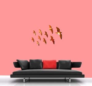 Sticker Hub 34 cm Acrylic 3D Flying Birds Acrylic Mirror Wall Sticker ...