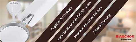 Anchor By Panasonic Ventus 1200mm Ceiling Fan (Matt White Grey ...