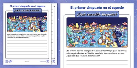 El primer chapuzón en el espacio - Actividad de escritura