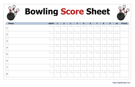 Printable Bowling Score Sheet - Jenny Printable