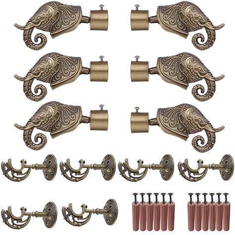 Buy GRIVAN Aluminium Antique Finish Curtain Bracket Parda Holder with ...