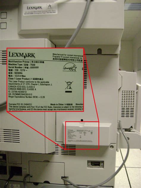 Image result for Lexmark Printer Serial Number