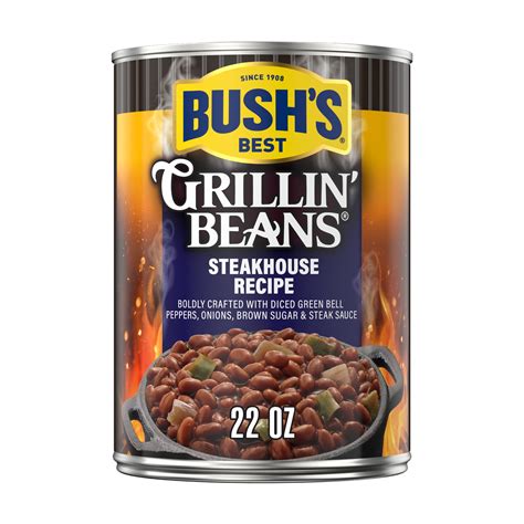 Bush's Steakhouse Recipe Grillin' Beans, Hickory Smoked, Canned Beans ...