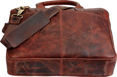 Buy ANUENT Vintage Buffalo Leather Briefcase | Retro Buffalo Hunter ...