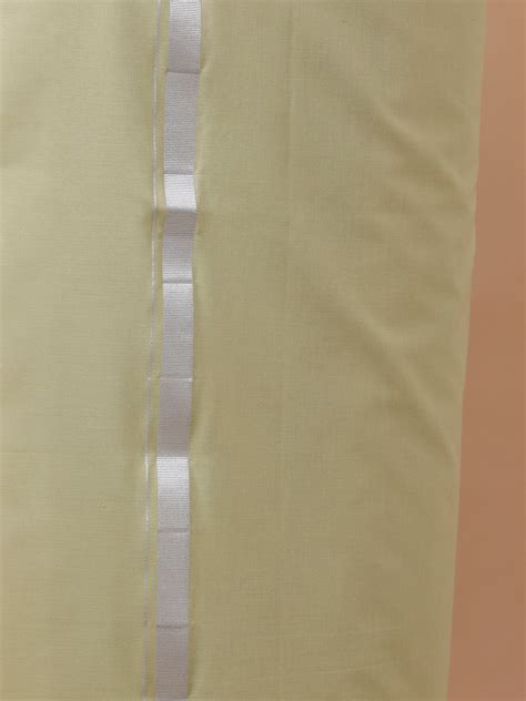 Men Cotton Blend Single Layer Light Green Dhoti with Silver Jari Border