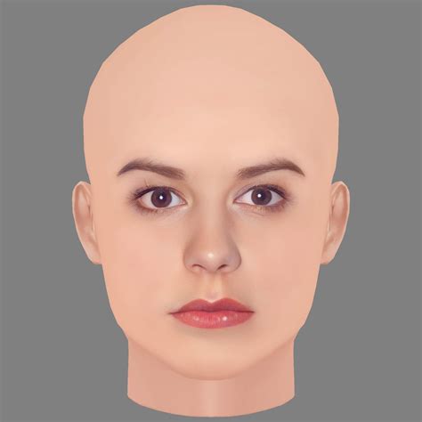Anna Paquin Head - No Hair - Low Poly Head for Game 3D Model by Nammichael