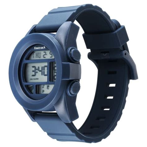 Buy Online Fastrack StreetStyle Digital Blue Dial Blue Silicone Strap ...