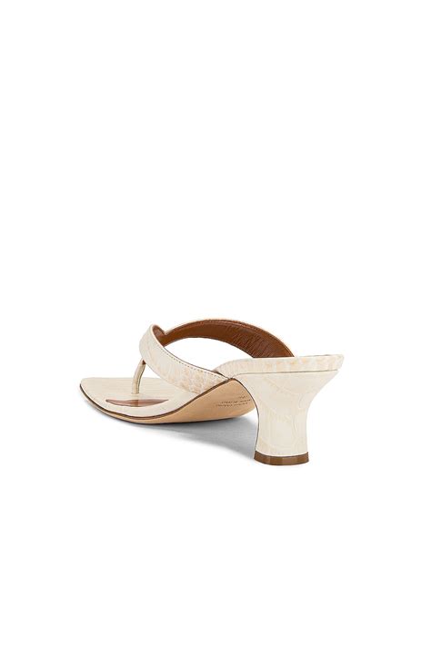 Paris Texas Soft Moc Croco 45 Thong Sandal in Ivory | FWRD