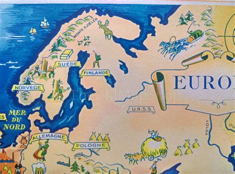 Europe World Map with Landmarks 的图像结果